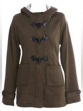 Women’s Hooded Toggle Coat in Olive Green - Size XL